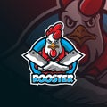 Rooster mascot logo design vector with modern illustration concept style for badge, emblem and tshirt printing. rooster chef Royalty Free Stock Photo
