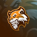 tiger mascot logo design vector with modern illustration concept style for badge, emblem and tshirt printing. rooster head Royalty Free Stock Photo