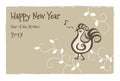 Rooster New Year card Royalty Free Stock Photo