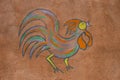 Rooster painted on a wall