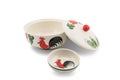 Rooster painting ceramic bowl with cover