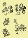 Rooster set Royalty Free Stock Photo