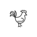 Rooster side view line icon