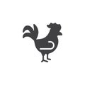 Rooster side view vector icon