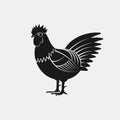 Rooster silhouette. Farm animal icon