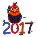 Rooster standing on 2017 Royalty Free Stock Photo