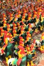 Rooster statues in King Naresuan the great shrine