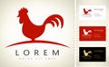 Rooster. Stylized logo.