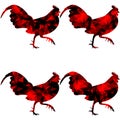 Rooster, triangular geometric polygonal roosters, illustration of on white background Royalty Free Stock Photo