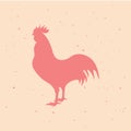 Rooster. Vintage logo, retro print, poster for Butchery meat shop. Logo template for meat business, meat shop