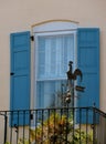 Rooster weathervane at balcony