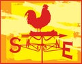 Rooster Weather Vane Sunset Royalty Free Stock Photo