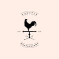 Rooster Windvane or Weathervane Logo Vector Template Illustration Design, Cock Vintage Emblem Design