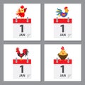 Rooster year icon Royalty Free Stock Photo