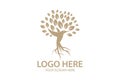 Root Abstract Hummingbird Tree Logo Royalty Free Stock Photo