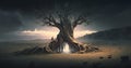 Root of all evil. surreal mystical fantasy artwork. Generative AI