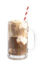 A Root Beer Float Isolated on a White Background Royalty Free Stock Photo