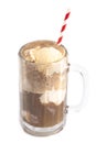 A Root Beer Float Isolated on a White Background