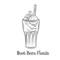 Root beer floats outline icon