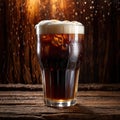 Root beer, soda soft drink cola pop, cold draft beverage in cup