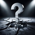 Root Cause Analysis Concept with Question Mark and Cracked Ground Royalty Free Stock Photo