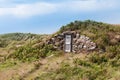 Root cellar wooden entry door Elliston NL Canada Royalty Free Stock Photo