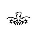Black line icon for Root, nature and plant Royalty Free Stock Photo