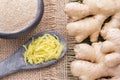 Root and zest of ginger