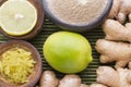 Root and zest of ginger Royalty Free Stock Photo