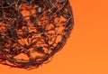 The root system of the lemon tree. Roots on a bright orange background Royalty Free Stock Photo