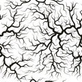 Root system seamless pattern, underground plant silhouette. Branched black trees or plants roots vector background Royalty Free Stock Photo