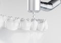 Root treatment with a drill closeup - 3D Rendering Royalty Free Stock Photo