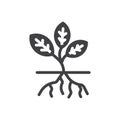 Root vector plant icon. mono vector sign symbols. Perfect pixel icons or illustration for website or mobile apps