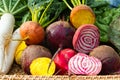 Root vegetables in basket