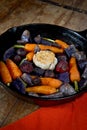 Root Vegetables on a rustic wood table