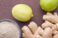 Root and zest of ginger