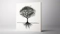 Rooted Family: A Minimalistic Imagery of a Tree Holding Up Its Roots, Made with Generative AI