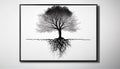 Rooted Family: A Minimalistic Imagery of a Tree Holding Up Its Roots, Made with Generative AI