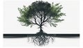 Rooted Family: A Minimalistic Imagery of a Tree Holding Up Its Roots, Made with Generative AI