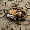 Rooten food on dry soil