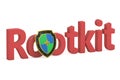 Rootkit concept with shield Royalty Free Stock Photo
