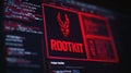 rootkit cyber security risk, online data protection threat, network vulnerability hacking, internet privacy danger Royalty Free Stock Photo