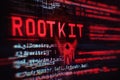 rootkit cyber security risk, online data protection threat, network vulnerability hacking, internet privacy danger Royalty Free Stock Photo