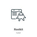 Rootkit outline vector icon. Thin line black rootkit icon, flat vector simple element illustration from editable cyber concept