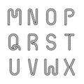 Rope alphabet modern style design vector font Royalty Free Stock Photo