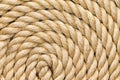 Rope background texture neatly wound into a coil