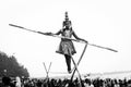 Rope Balancing act performed by a Girl Child Labour