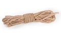 Rope bight with Alpine coil knot on a white background Royalty Free Stock Photo