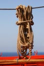 Rope for the boat. Royalty Free Stock Photo