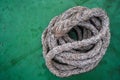 Rope on boat`s deck